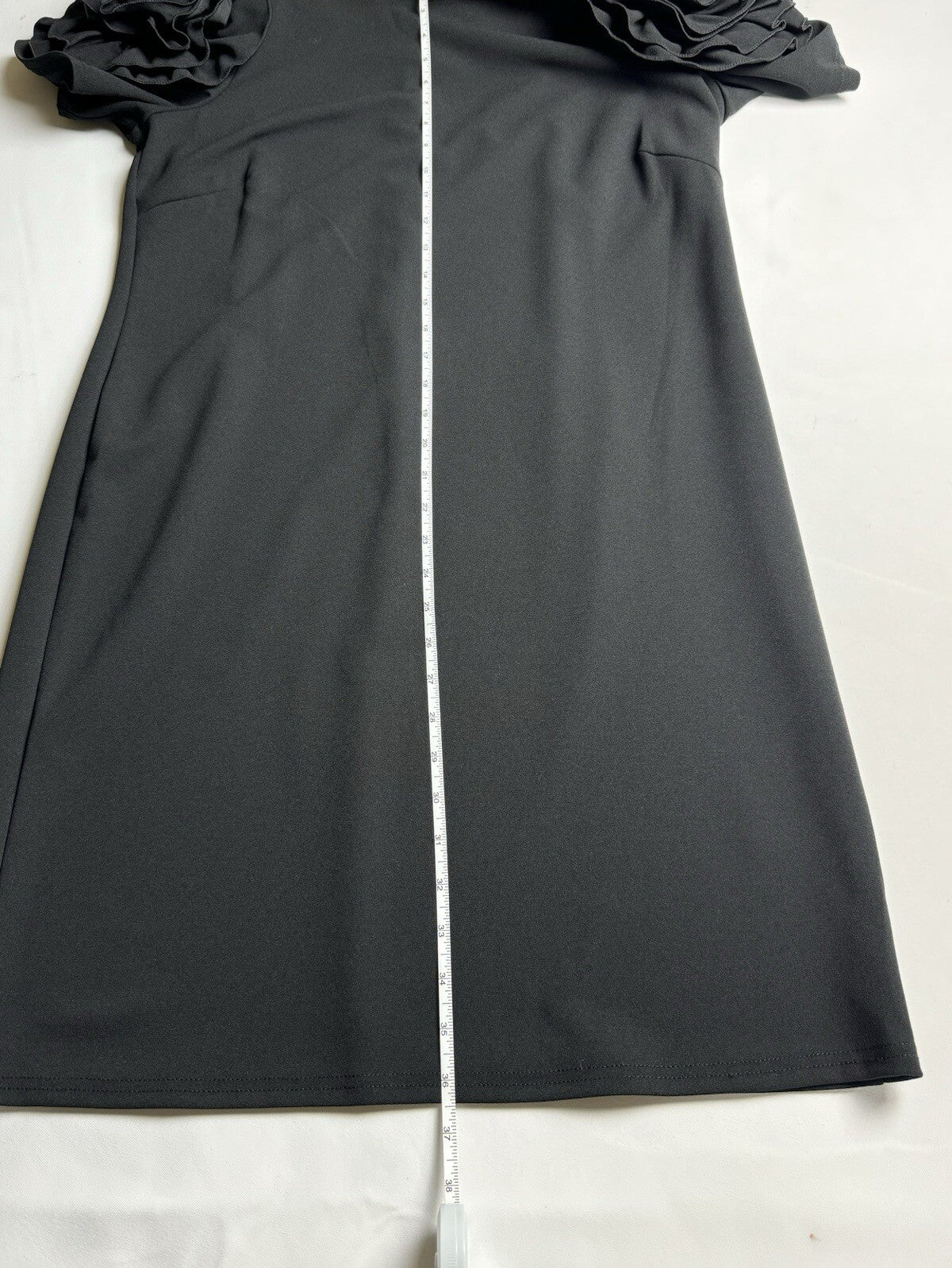 Nina Leonard Black Flower Embroidery Dress Sz XL       (B.100)