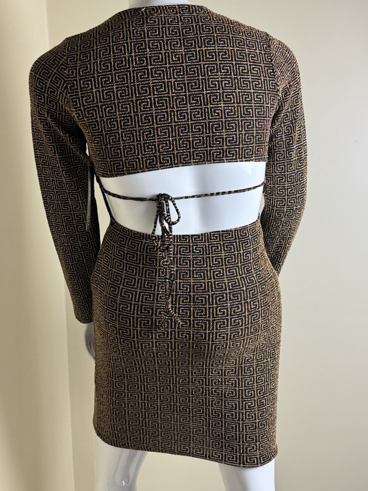 Madden Girl Women's Bodycon Dress Black/Gold Sz XL.  (B.119)