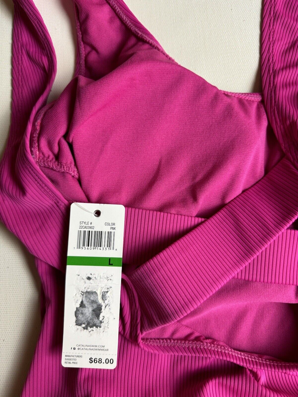 CATALINA Fuchsia One Pc Bathing Suit  Sz L. (55)