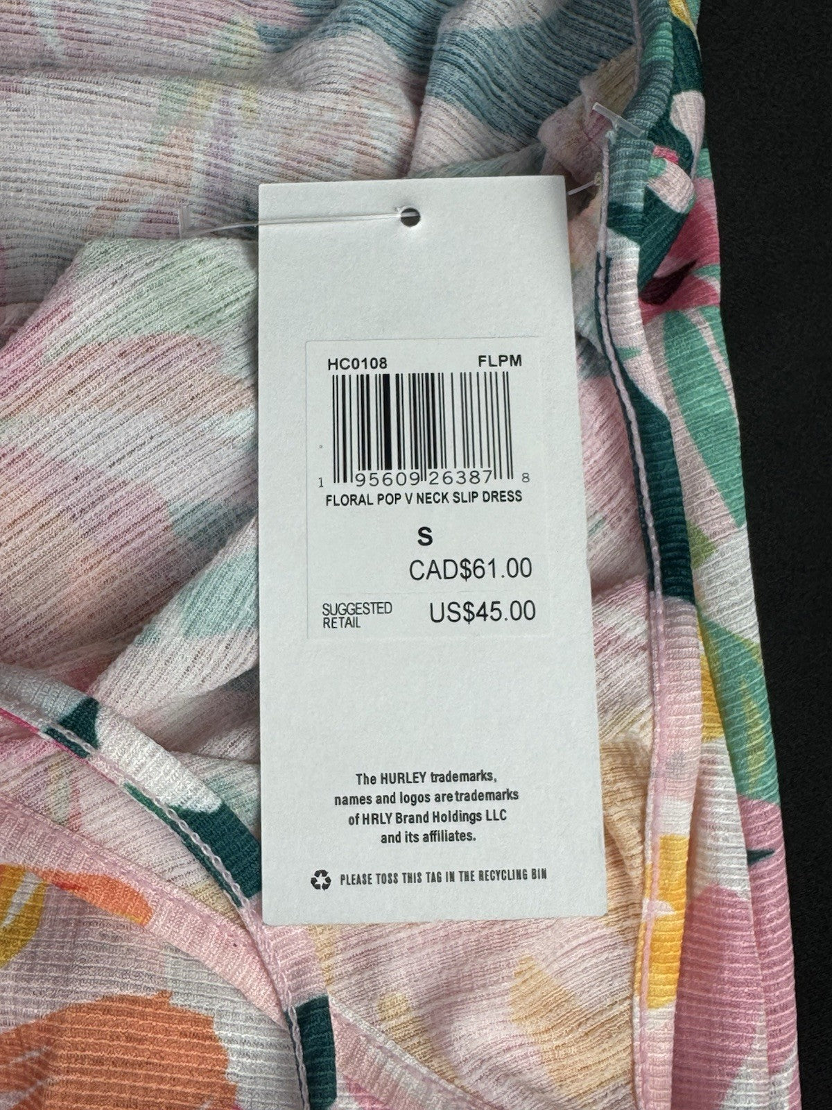 $45 HURLEY Women’s Multi Floral tank top Dress Sz S       (B.183)