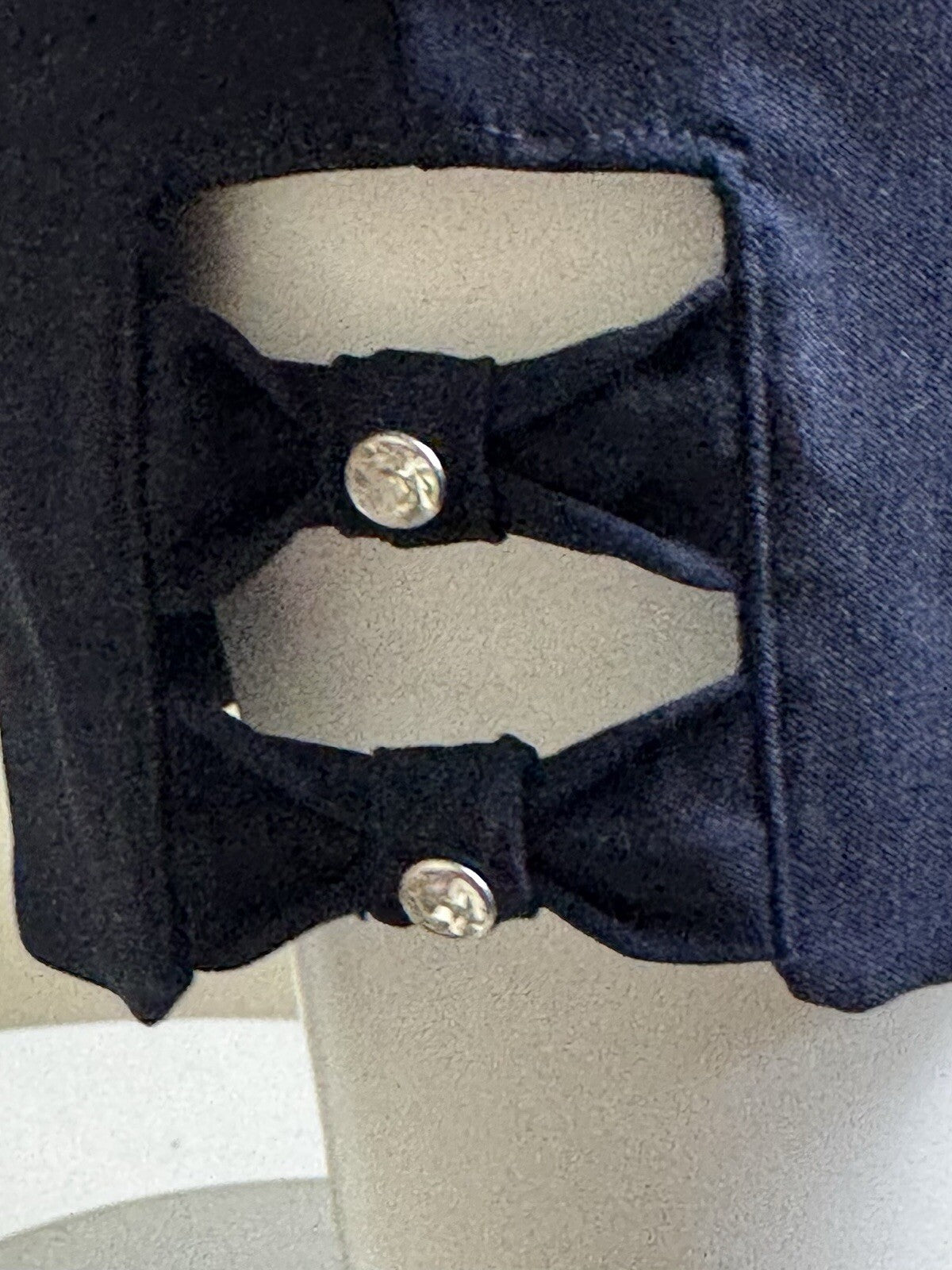 $48 Fundamental Things Women's Navy Pants W/crystals Sz S.     (B.38)