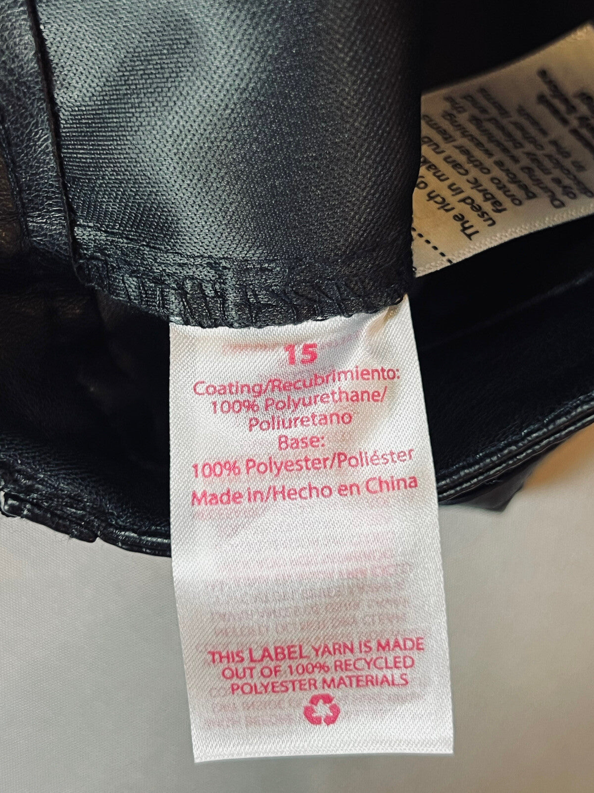 No Boundaries Women’s Faux Leather Black Pants Size 15