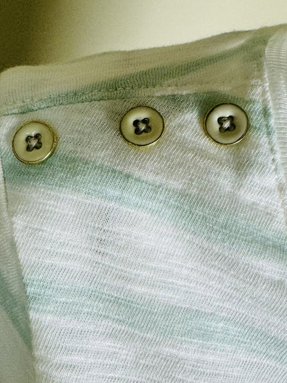 Spartina 449 Women’s Top Sz M Golf Shirt Stripes Green White.  (74)