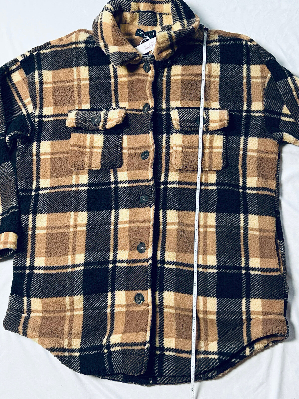 Love Tree Women's Plaid Jacket Long Sleeve Shirt Sz L