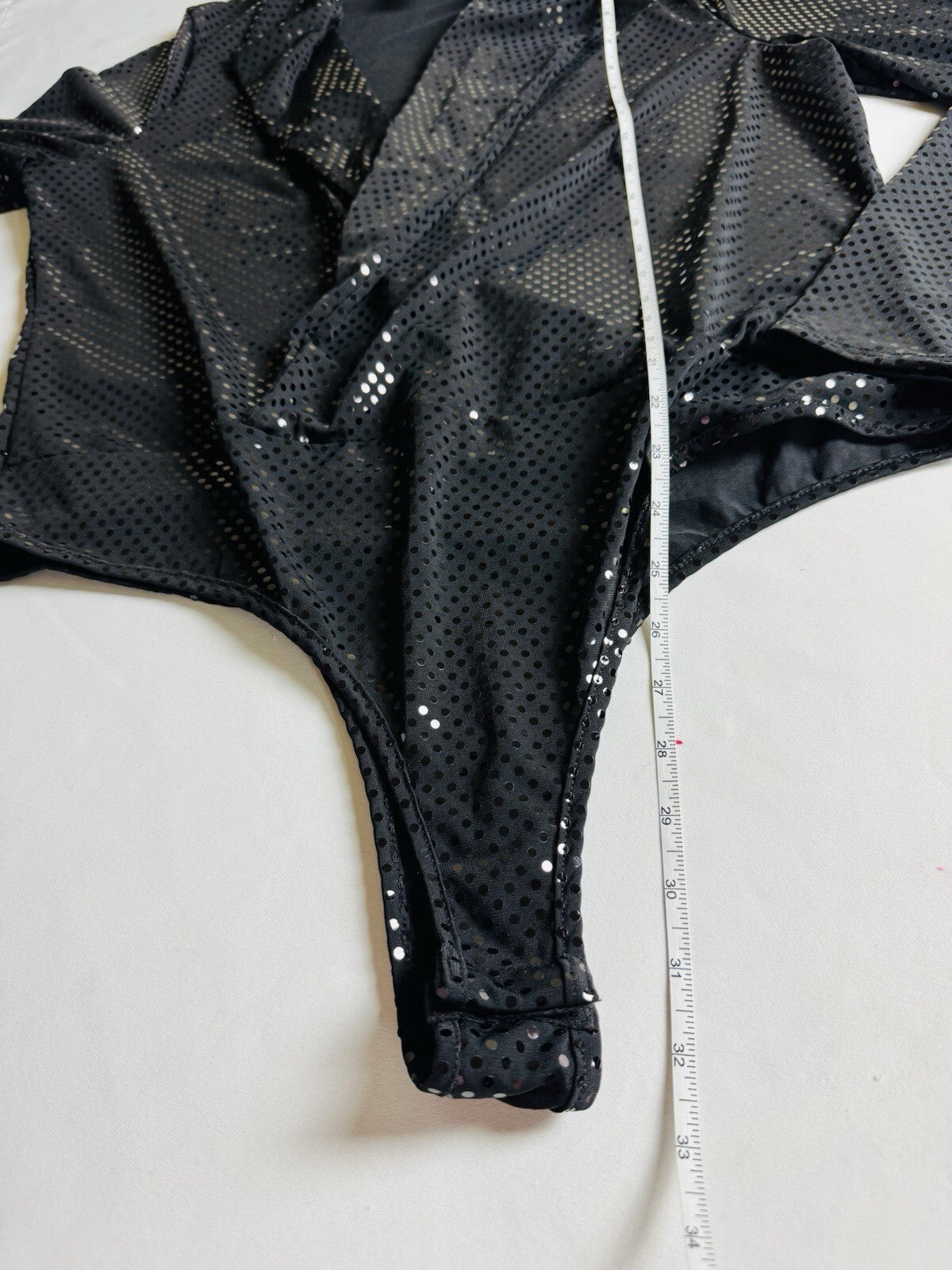 MADRAG BodySuit Blouse BLACK Sequined Sz 2X. (B.125)