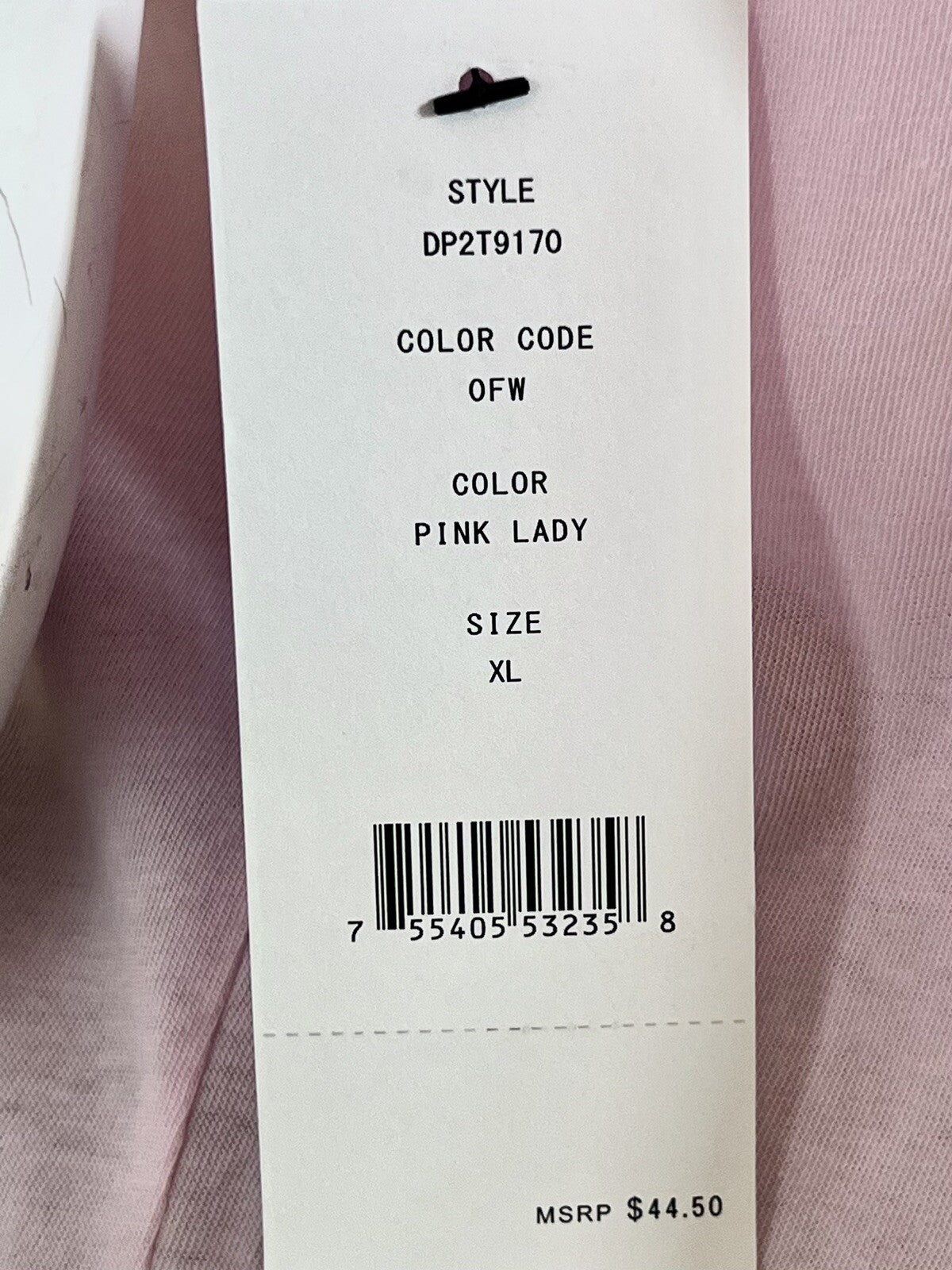 DKNY Women's Short Sleeve Shirt Size XL Pink Logo (B.03)