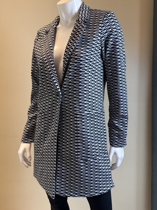 $98 PHILOSOPHY Women’s Black White Pea Coat Size S. . (B.95)