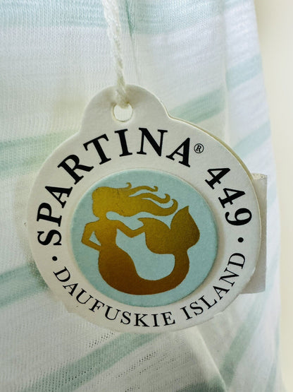 Spartina 449 Women’s Top Sz M Golf Shirt Stripes Green White.  (74)
