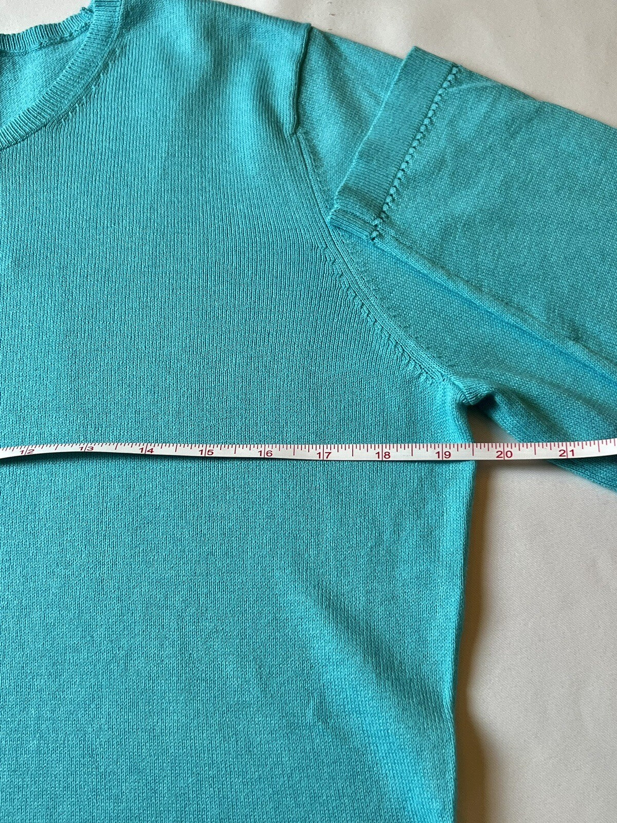 Caroline Grace Women’s Aqua Green Pullover Sweater Sz L —(18)