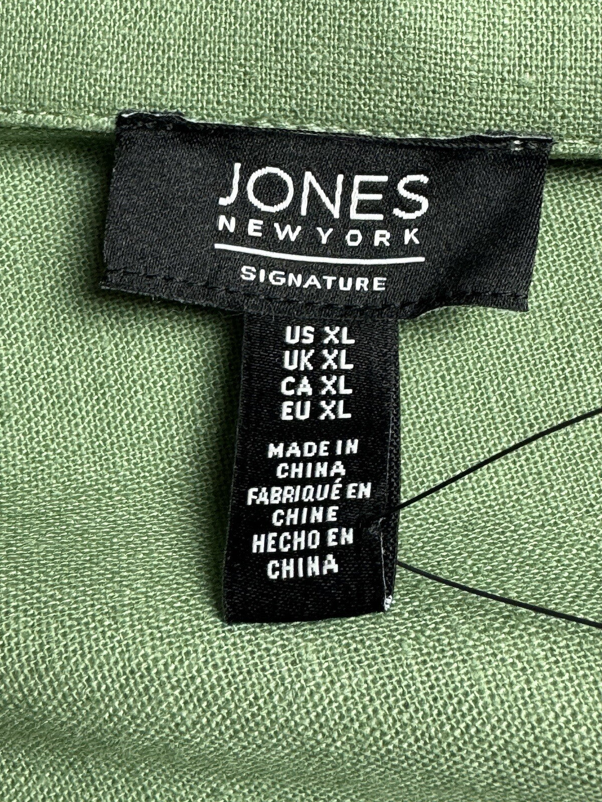 $99 Jones New York Collection Button Down Long Sleeves Shirt Green Sz XL. (B.88)