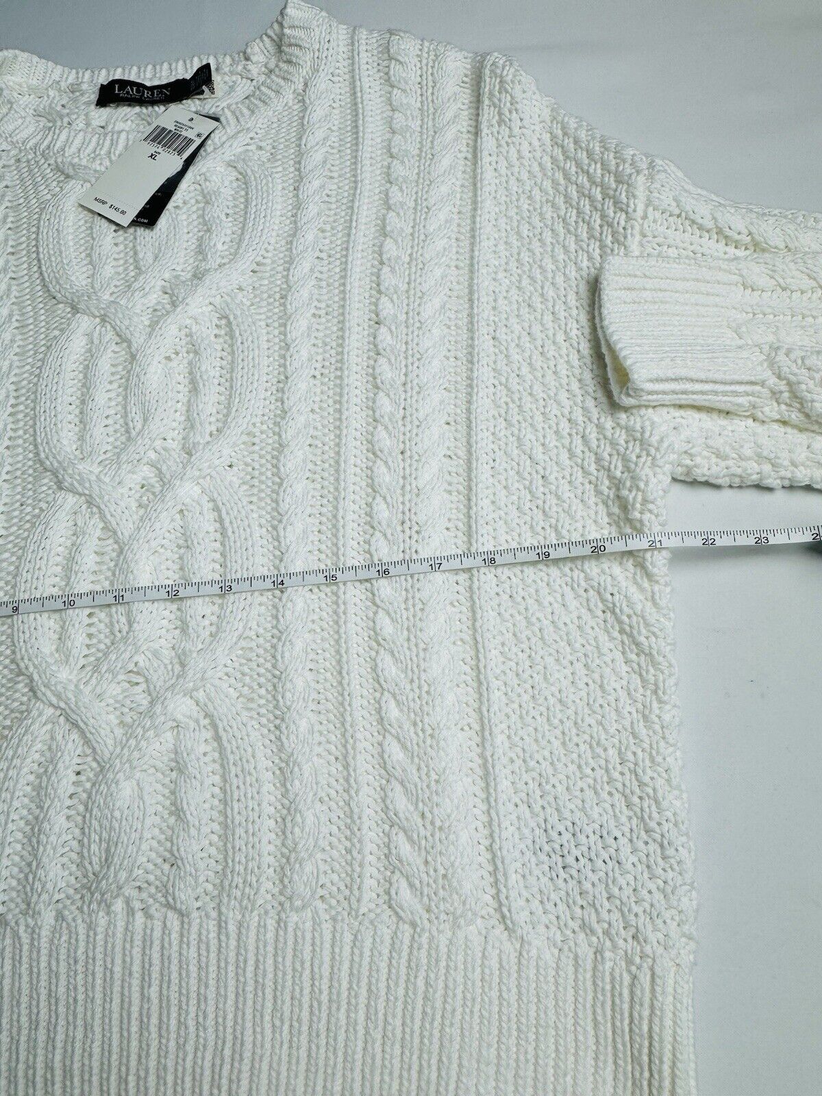 $145 Lauren Ralph Lauren Women's Crochet Sweater Sz XL