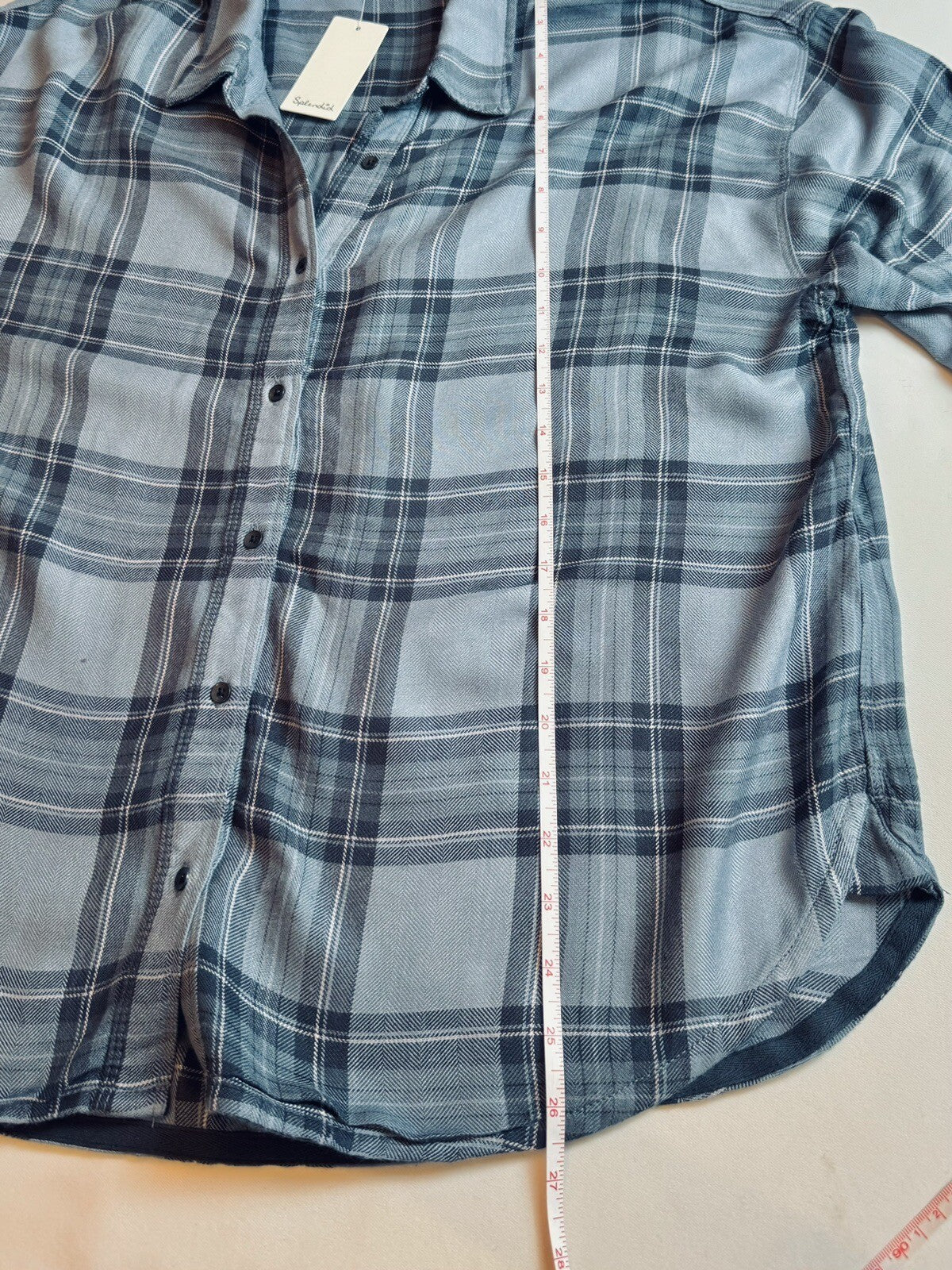 SPLENDID Women's Top Plaid Long-Sleeve Button Shirt Size L. (65)