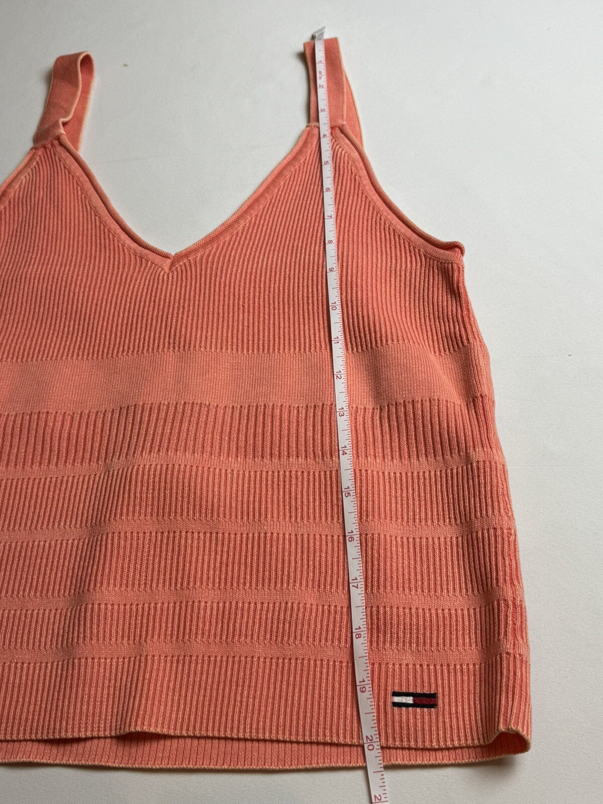 $49 Tommy Hilfiger SZ M Orange Knit Tank Top (68)