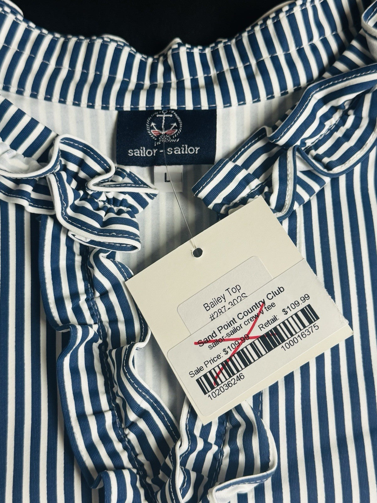 $109 Sailor-Sailor Women’s Golf Tennis Blouse Size L    (B.180)
