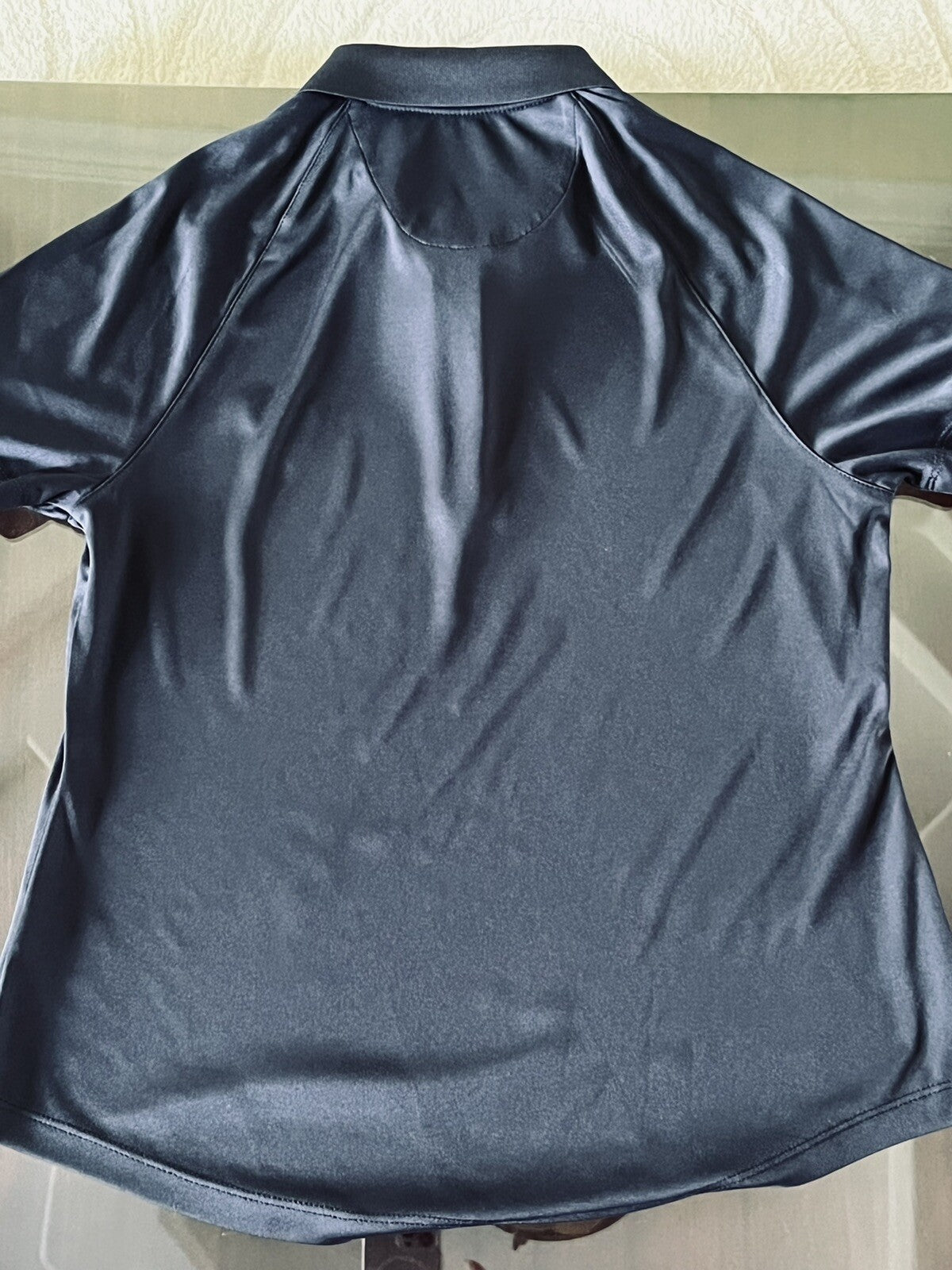 Greg Norman Women's Top Golf Polo Shirt Black W/Zebra Print Sz S (16)