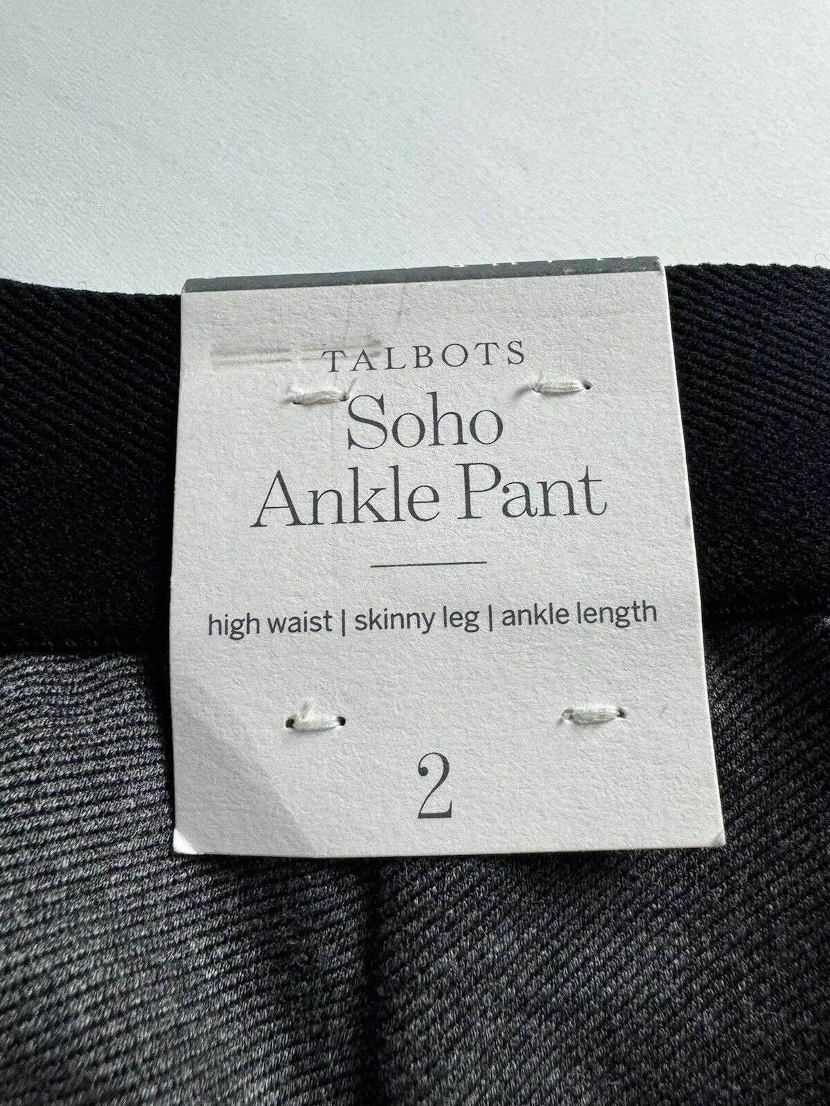 Talbots SoHo Ankle Pants Women’s Gray Sz 2. (B.72)