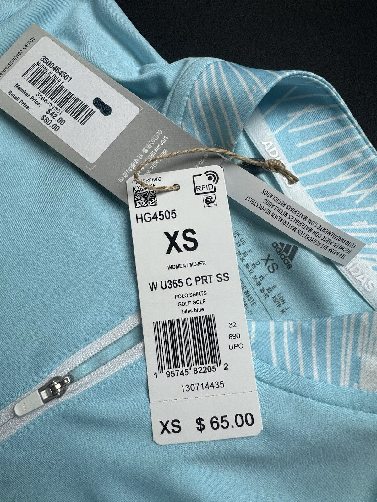 $65 Adidas Women’s Golf Shirt Sz XS Climacool  (B.157)