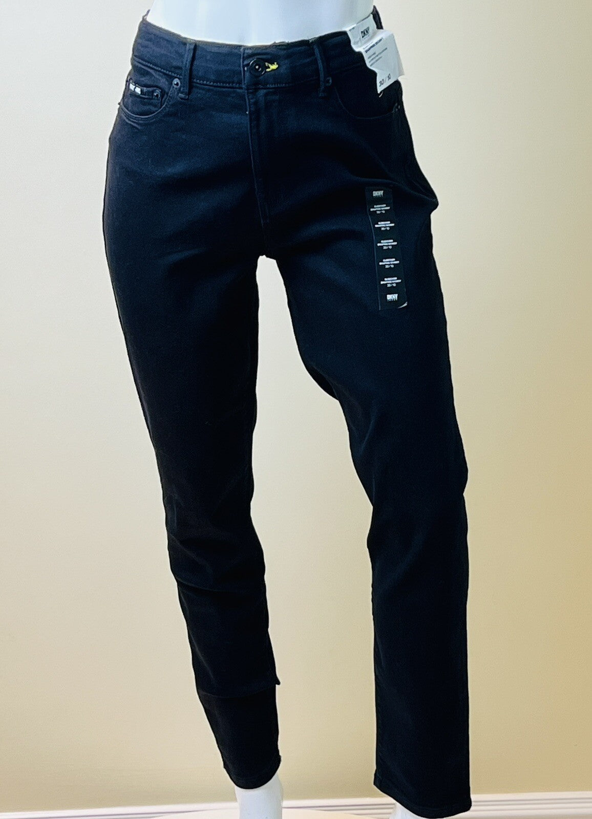 $79 DKNY Women's SIZE 30/10 Hi Rise Black Pants Stretch