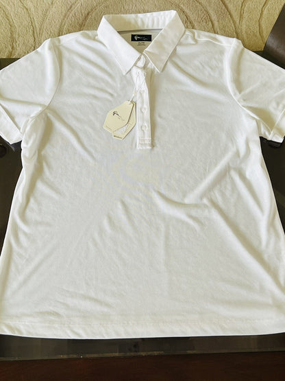 Greg Norman Women's Top Golf Polo Shirt White Sz XL (B.13)