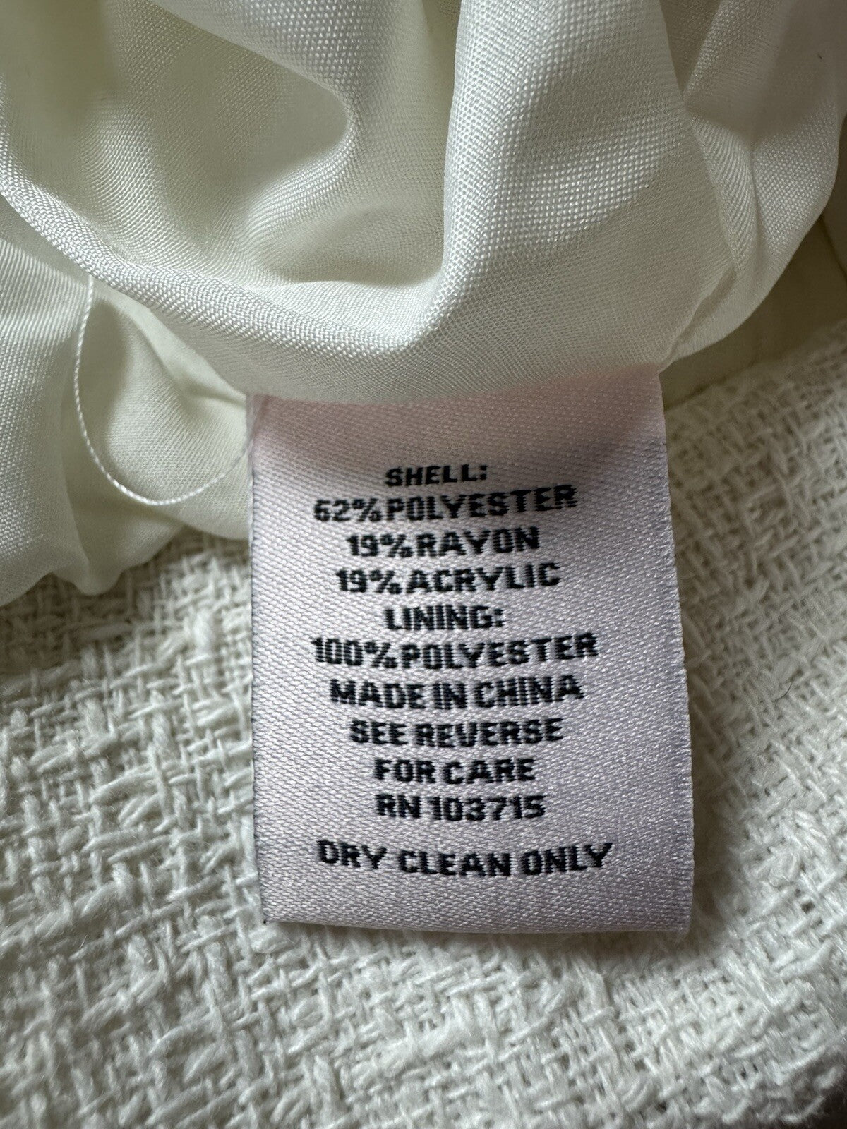 $128 NANETTE LEPORE Women’s Cream Tweed Jacket Sz L    (B.110)