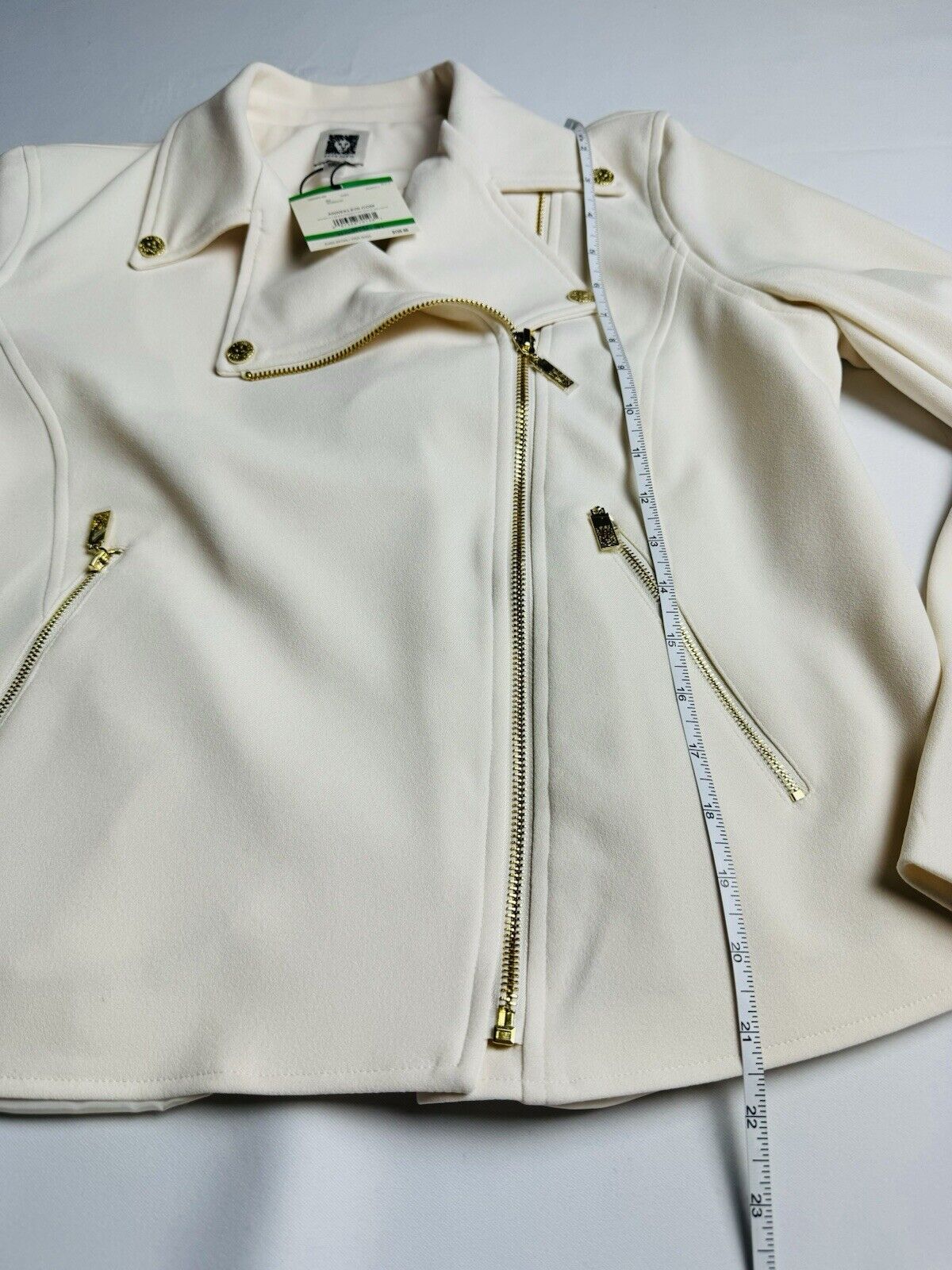 ANNE KLEIN Zipper Pockets Blazer Jacket Sz L