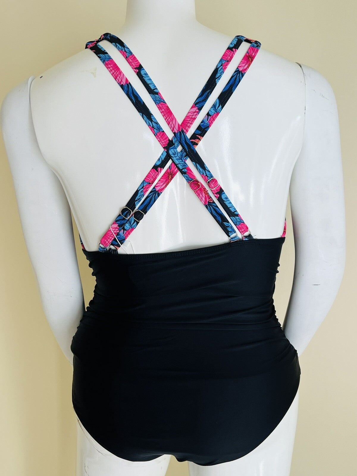 YOU DI AN Women’s Swimsuit One Piece Tummy Control Size XL  Floral Black (8)