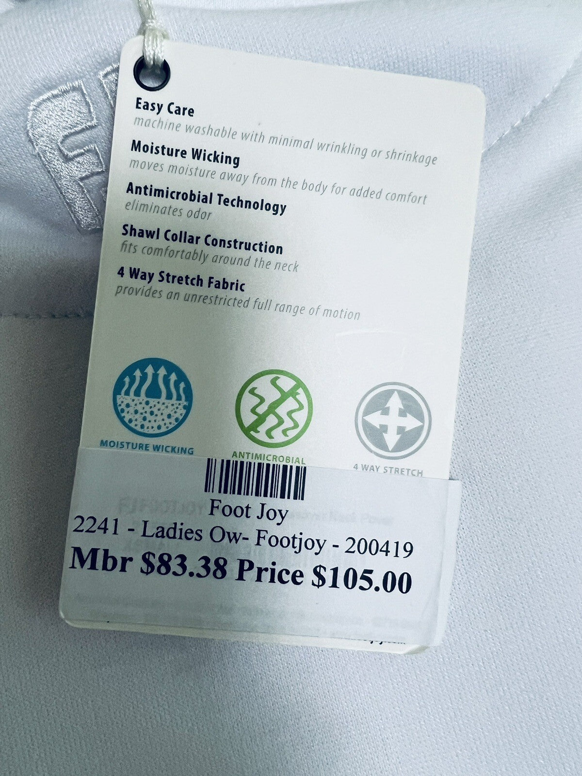 FJ FootJoy Women's Sz XS Sweatshirt Golf White Long Sleeves (49)