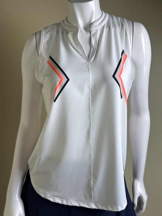 Lucky In Love Women’s Top Sleeveless Tennis Golf Shirt Sz M.     (B.139)