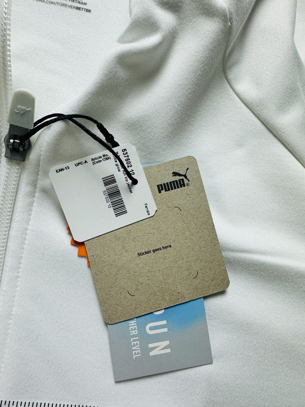 PUMA Women's White Jacket Pockets Sz S.  (B.112)