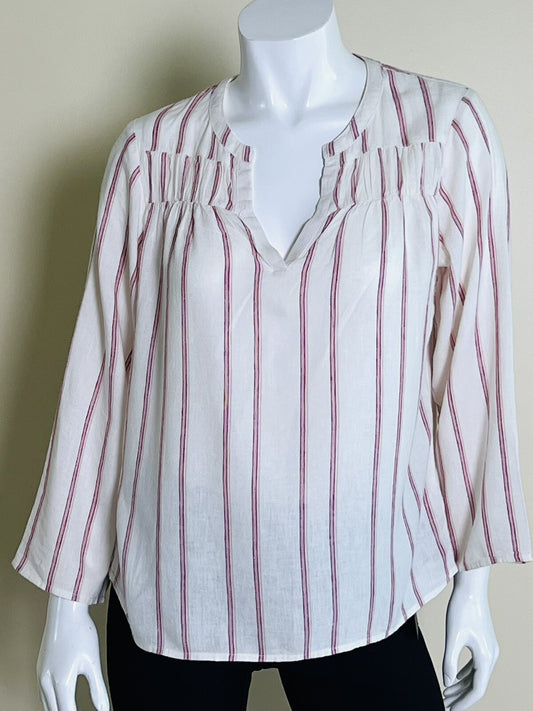 Splendid Women’s Long Sleeve Top Ivory Red Striped Size XS (4)