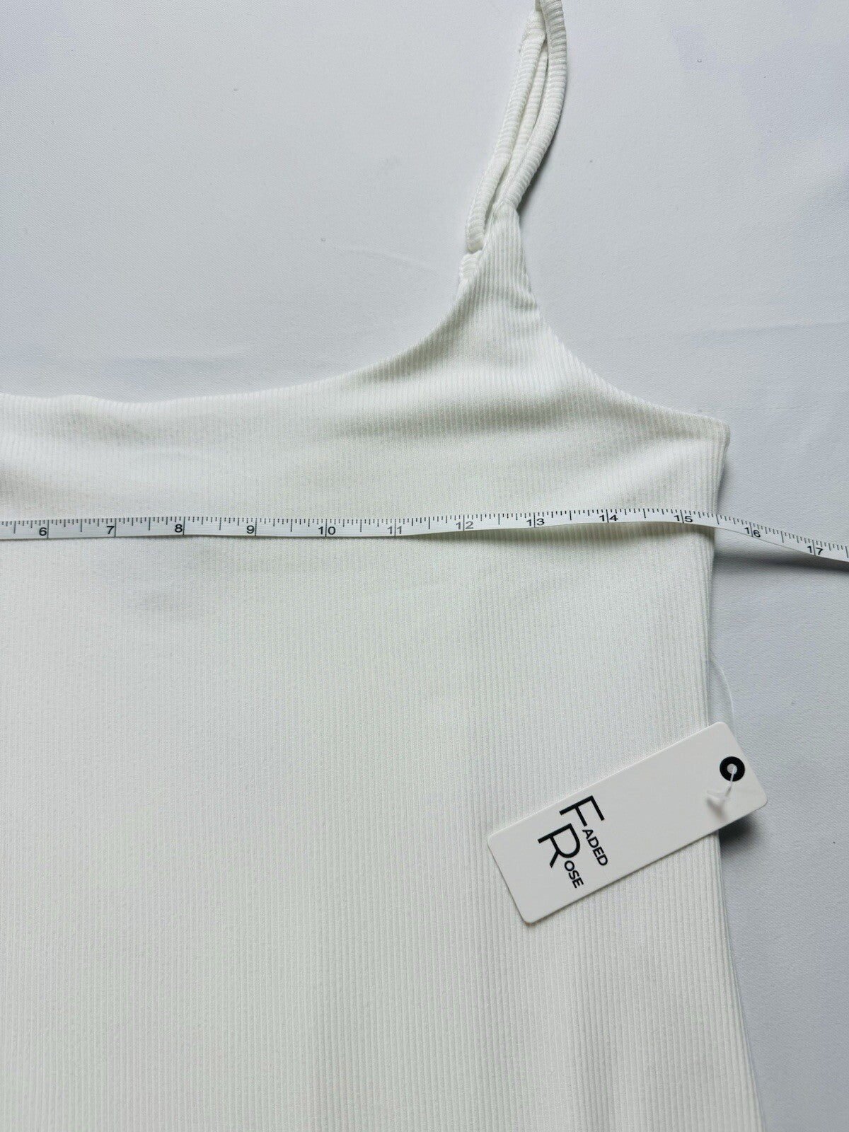 Faded Rose Spaghetti Strap White Dress Sz XL  (B.107)