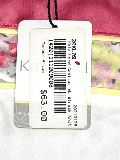 Kate Lord Women’s Golf Polo Shirt White Pink Sz M (B.13)