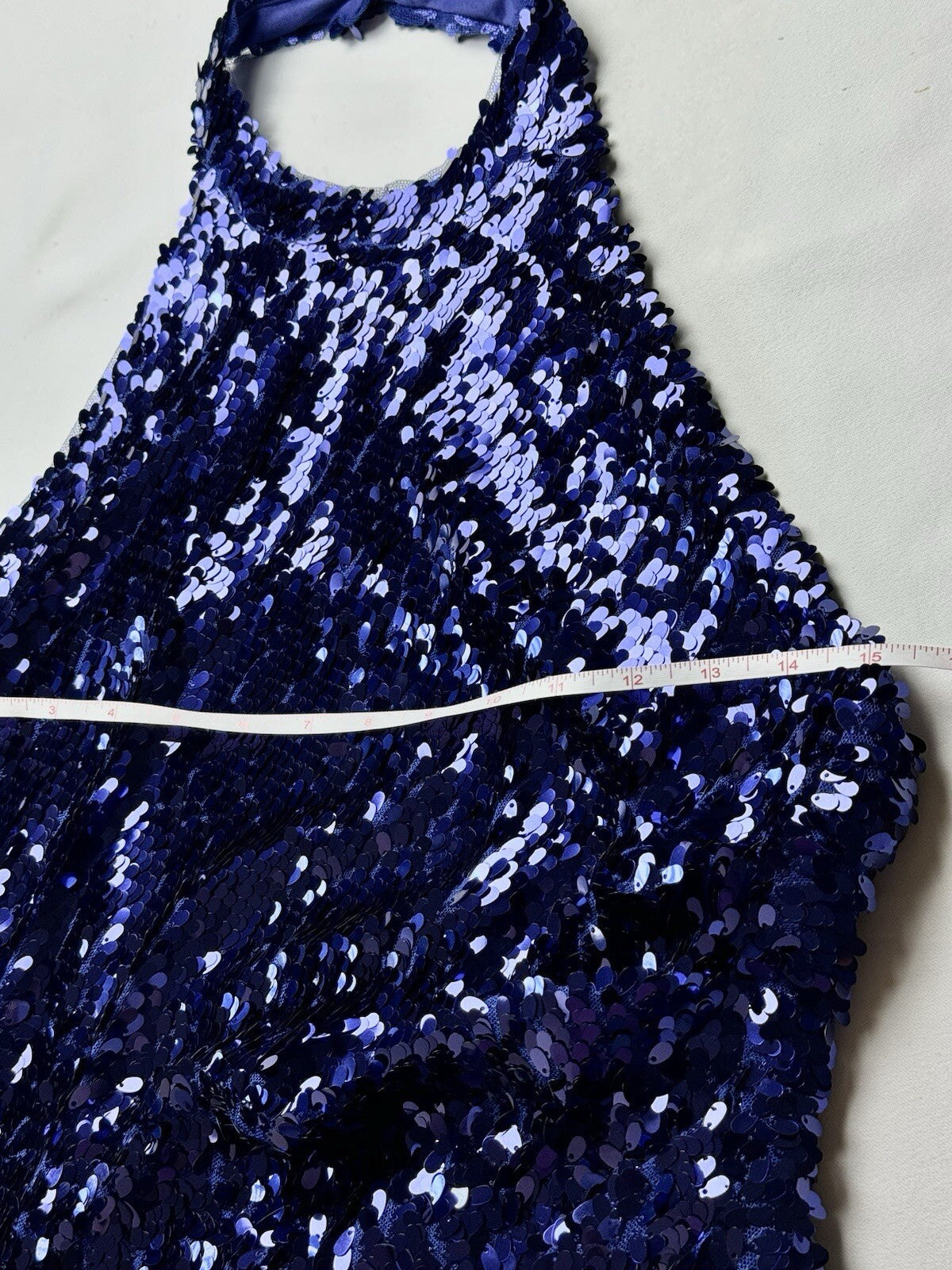 Blondie Nites Women's Modern Solid Sequin Sheath Dress in Blue Size 5 (B.64)