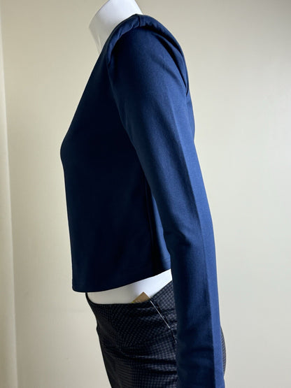 $118 Walter Baker Women’s One Shoulder Long Sleeve Navy Sz S (B.108)