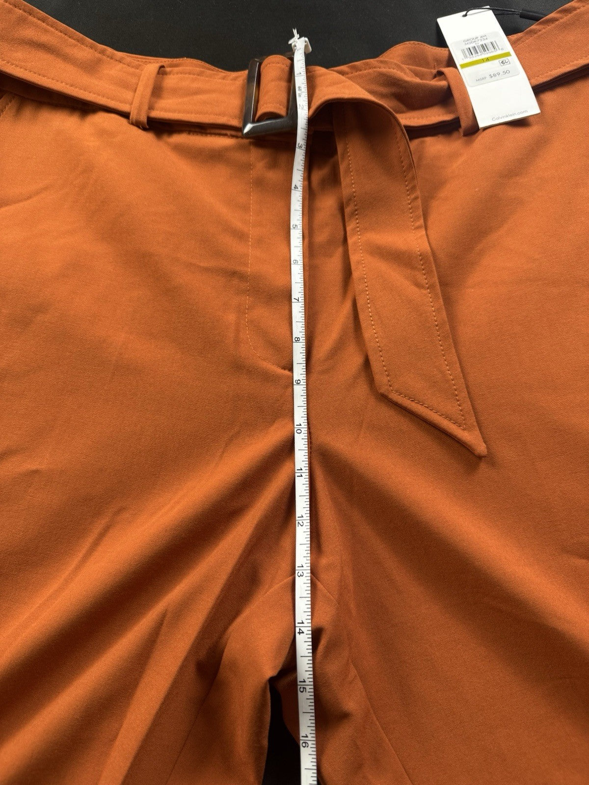 $89 Calvin Klein Women's Belted Pants Size 14.       (B.183)