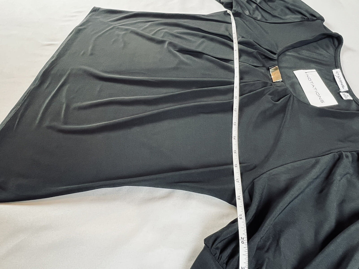 Notations Women's short sleeve top Blouse Shirt Sz S Black (16)