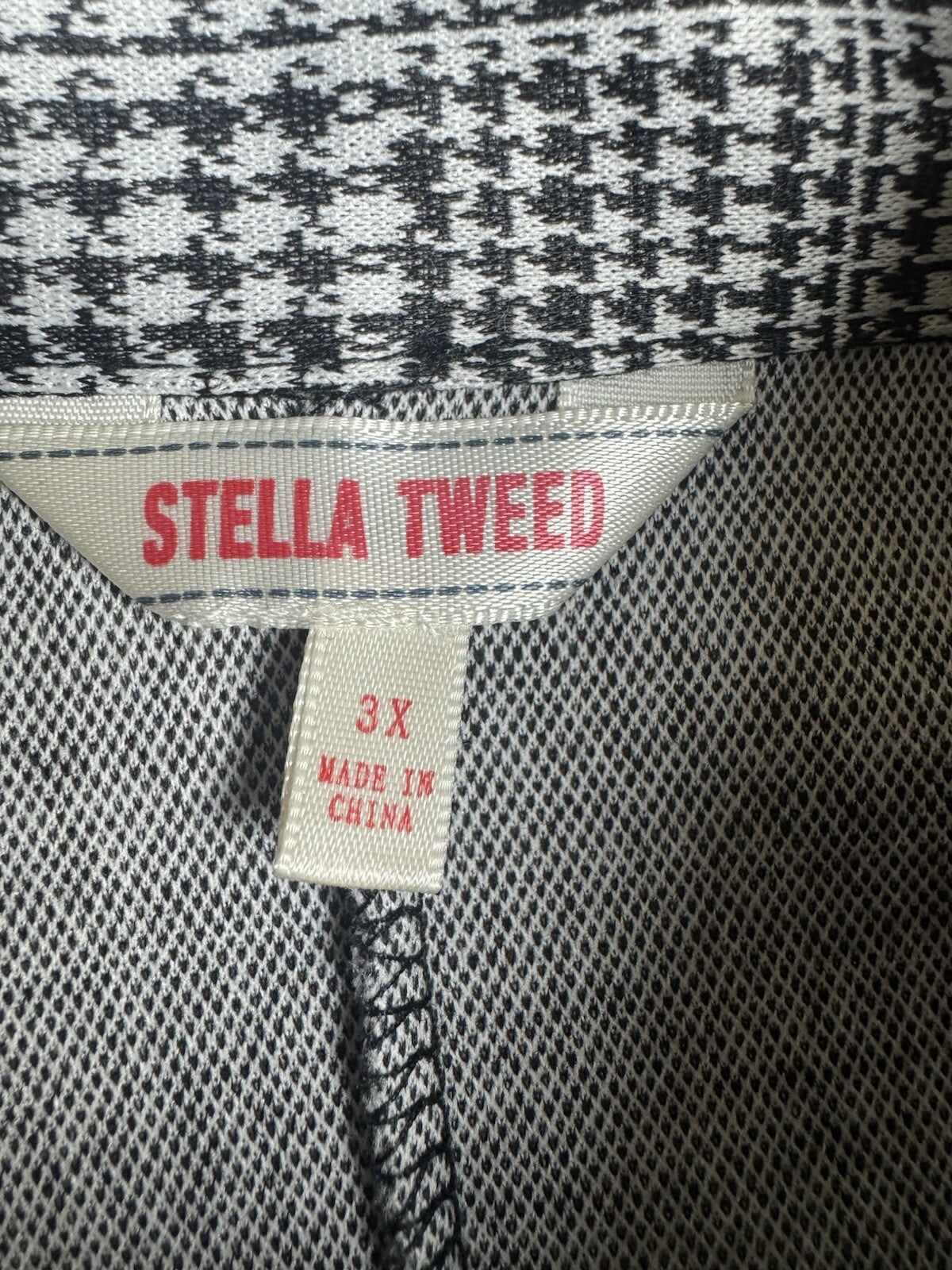Stella Tweed Women’s Black White blazer Jacket Sz 3X  (B.133)