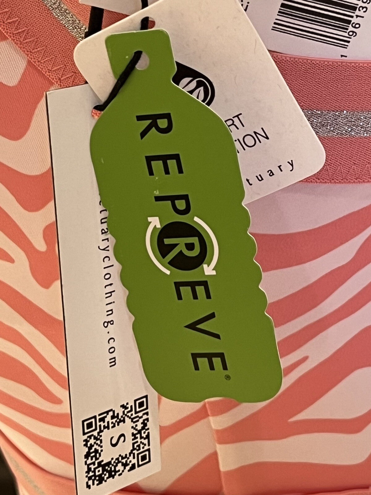 SANCTUARY One Piece Swimsuit Peach White Zebra Print Women’s XS