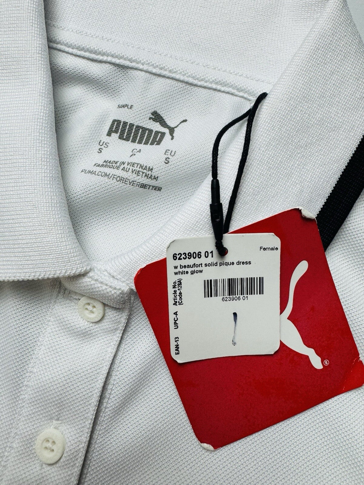 Puma Women’s Polo Dress White Sz S  (B.137/3)