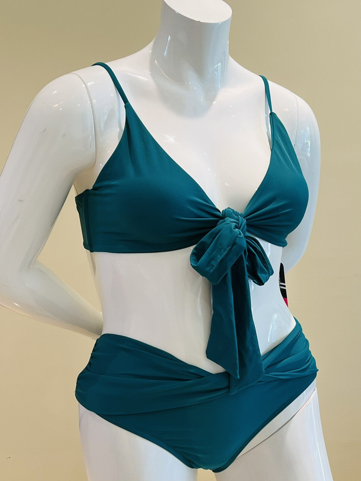 SHEKINI Women's Adjustable Top Push Up Bandage Green Bikini Sz XL