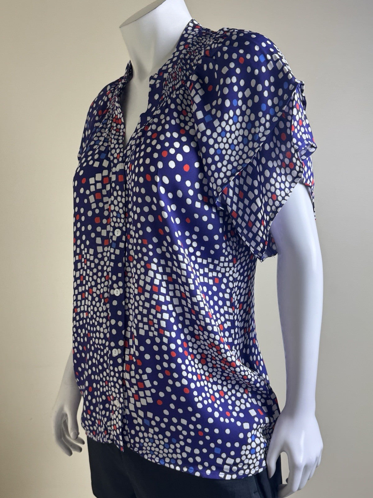Tyler Boe Women’s Blue Multi Blouse Sz S     (B.158)