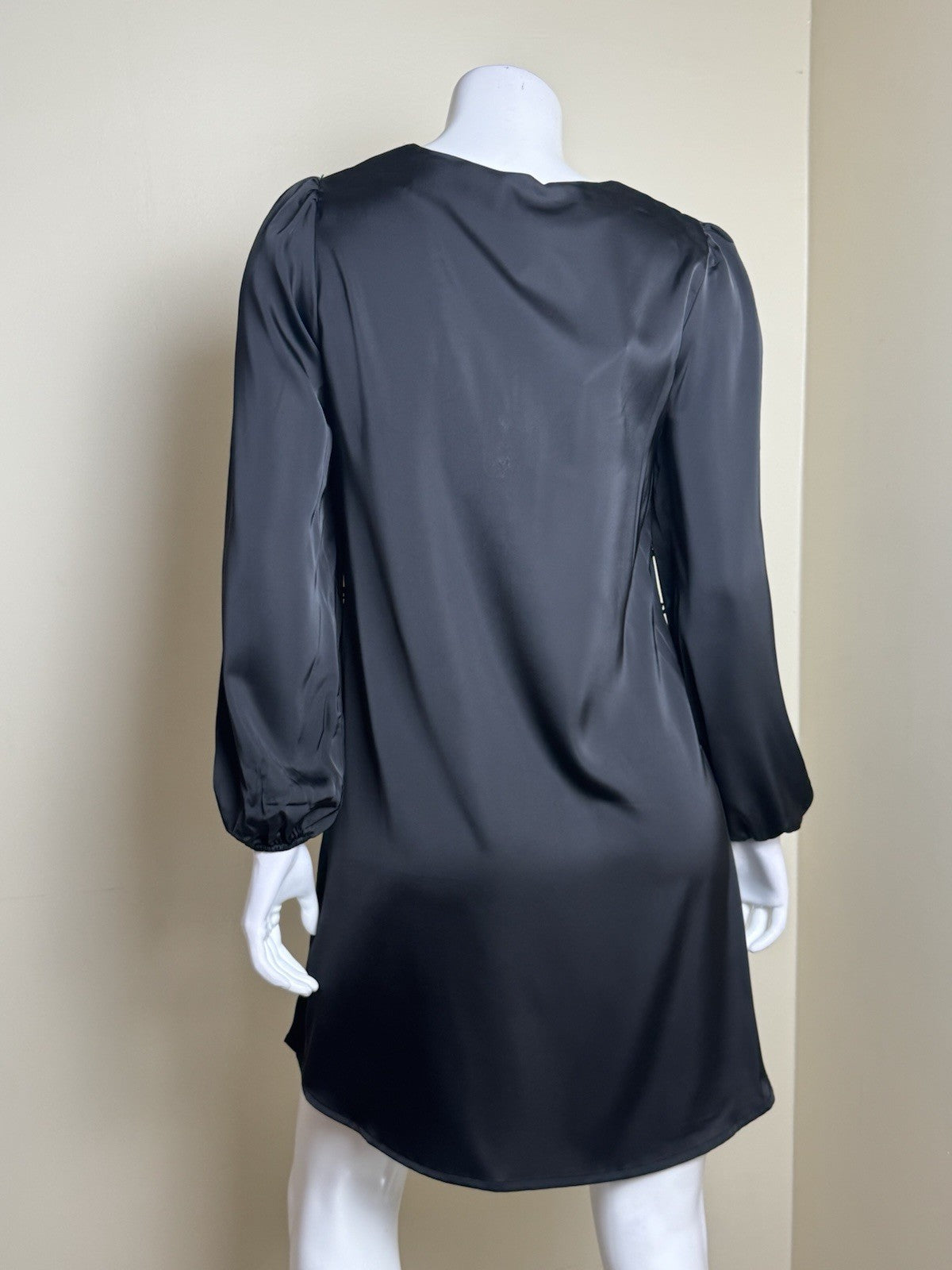 PRETTYGARDEN Women’s Black Satin Dress Sz.S        (B.177)