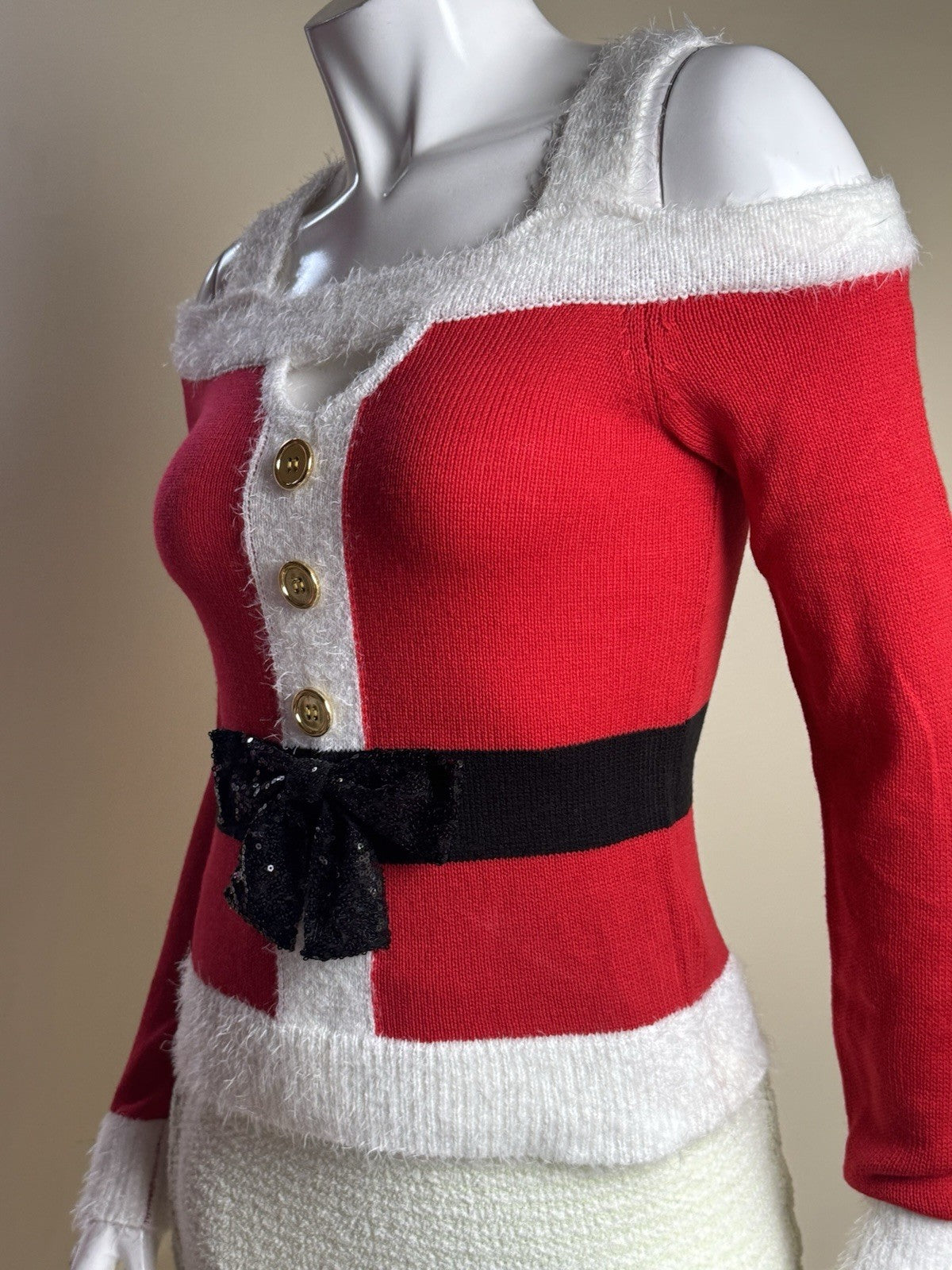 DEREK HEART Ms.Santa Blouse Sz S.  (B.144)