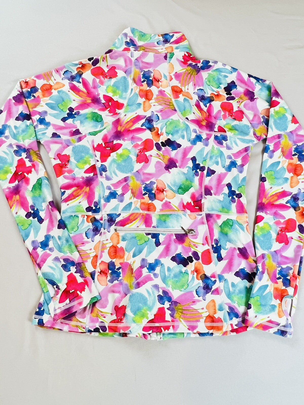 SKIE Women's Golf Long Sleeve Full Zip Sweatshirt Sz L Multicolor Floral