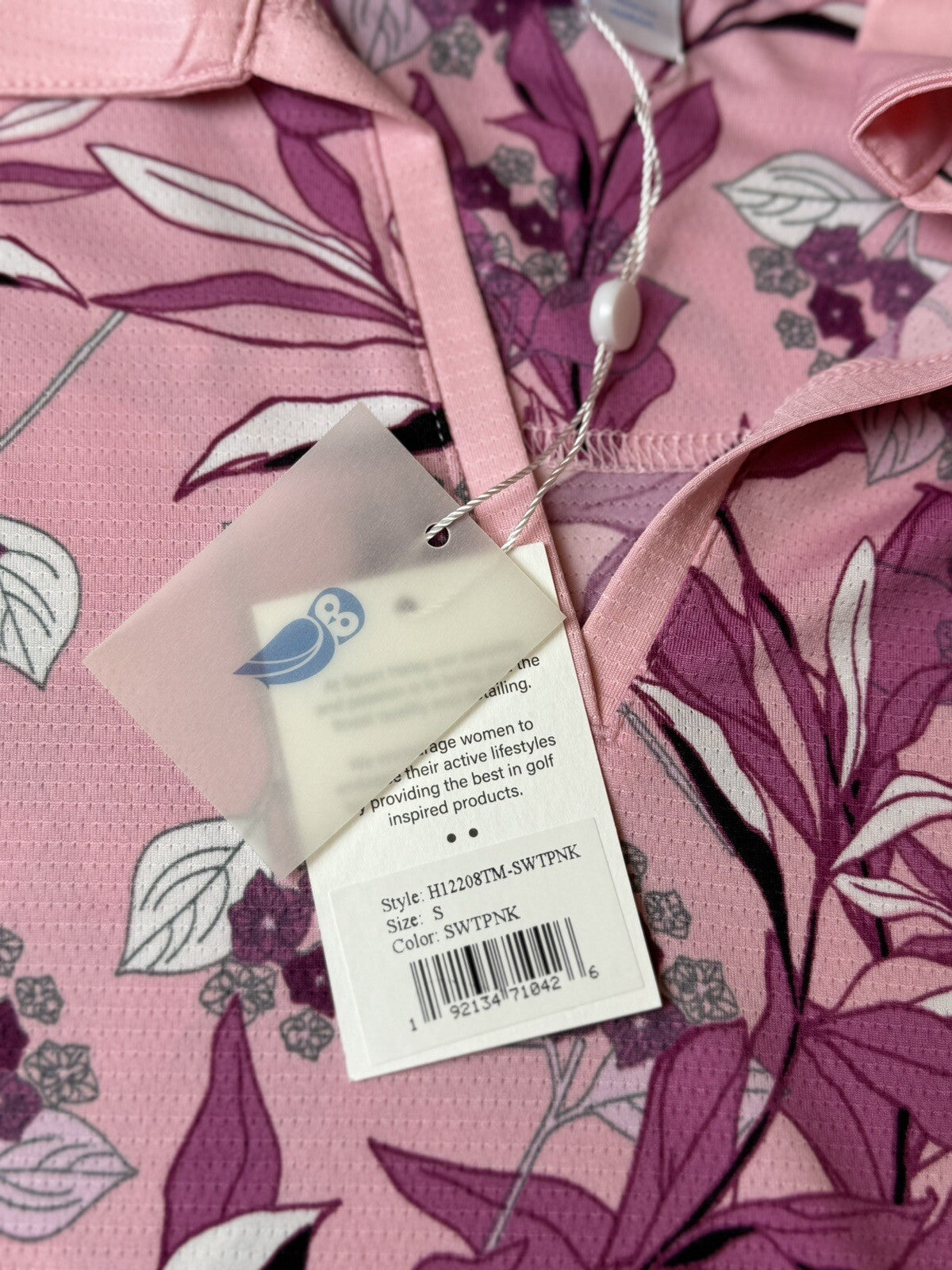 Sport Haley Women's Golf Shirt Pink Floral Top Sz S.   (B.77)