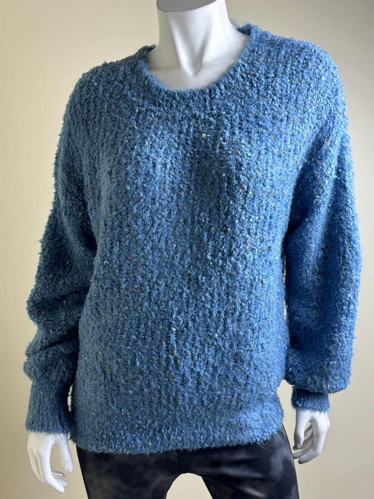 $79 Calvin Klein Women's Shaggy Sweater Blue Size M