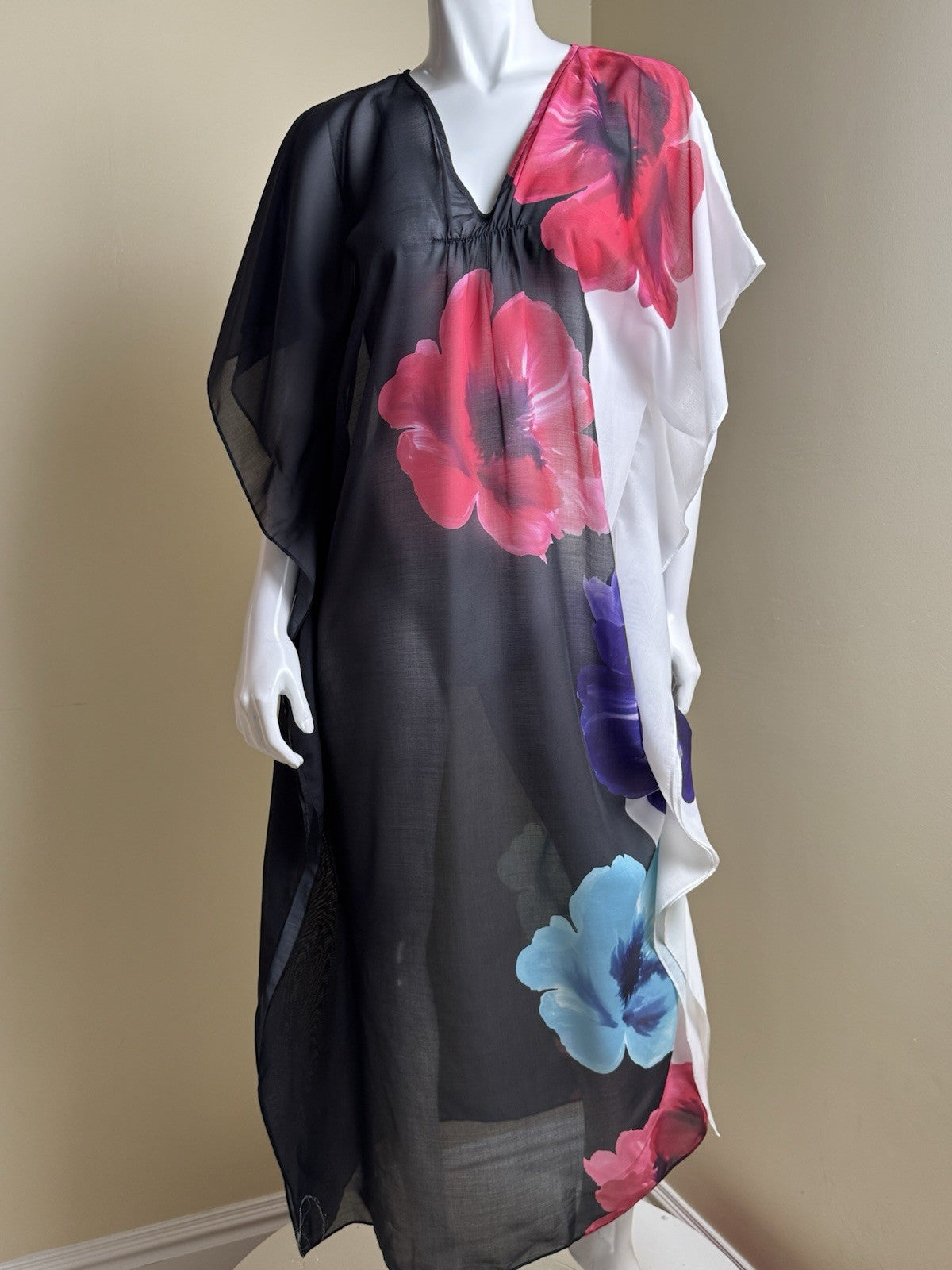 $119 H by Halston Cover Up Dress Womens Floral Sz XS/S. (B.177)