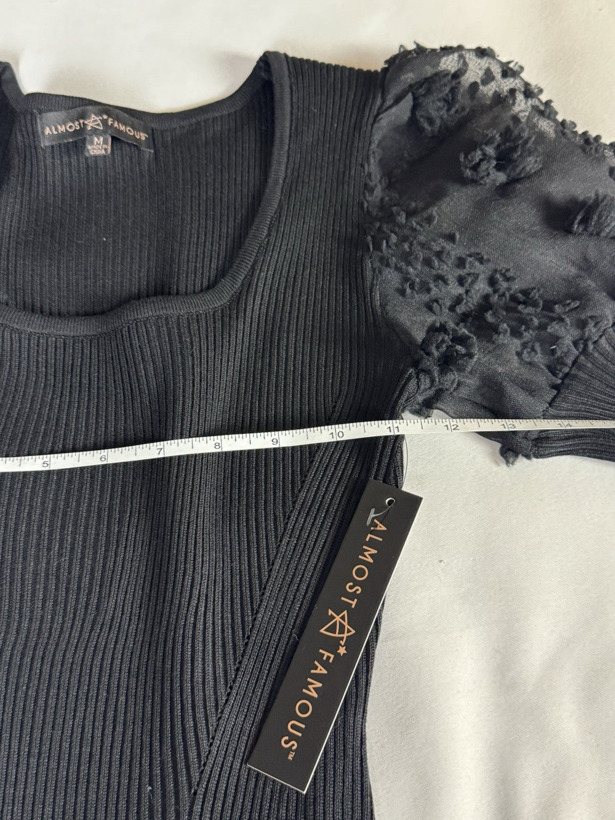 Almost Famous Women's Black Knit Dress Sz M        (B.183)