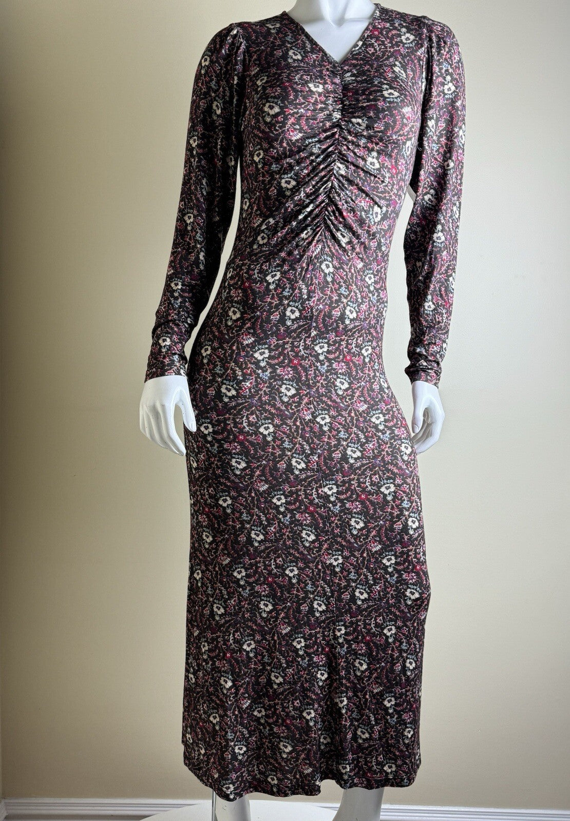 SOFT Joie MARIGOLD Long Floral Dress Sz S. (B.55)