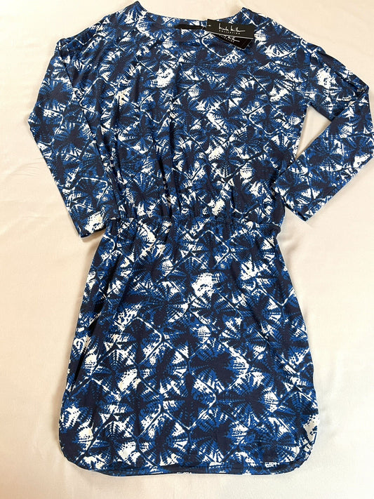 $310 Nicole Miller Women's Long Sleeve Dress Blue Sz M